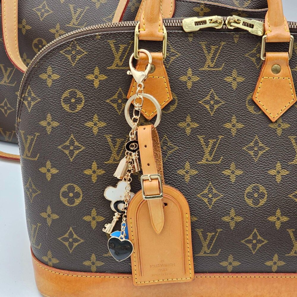 Authentic Louis Vuitton Luggage Tag with Unbranded Keycharm, Keychain